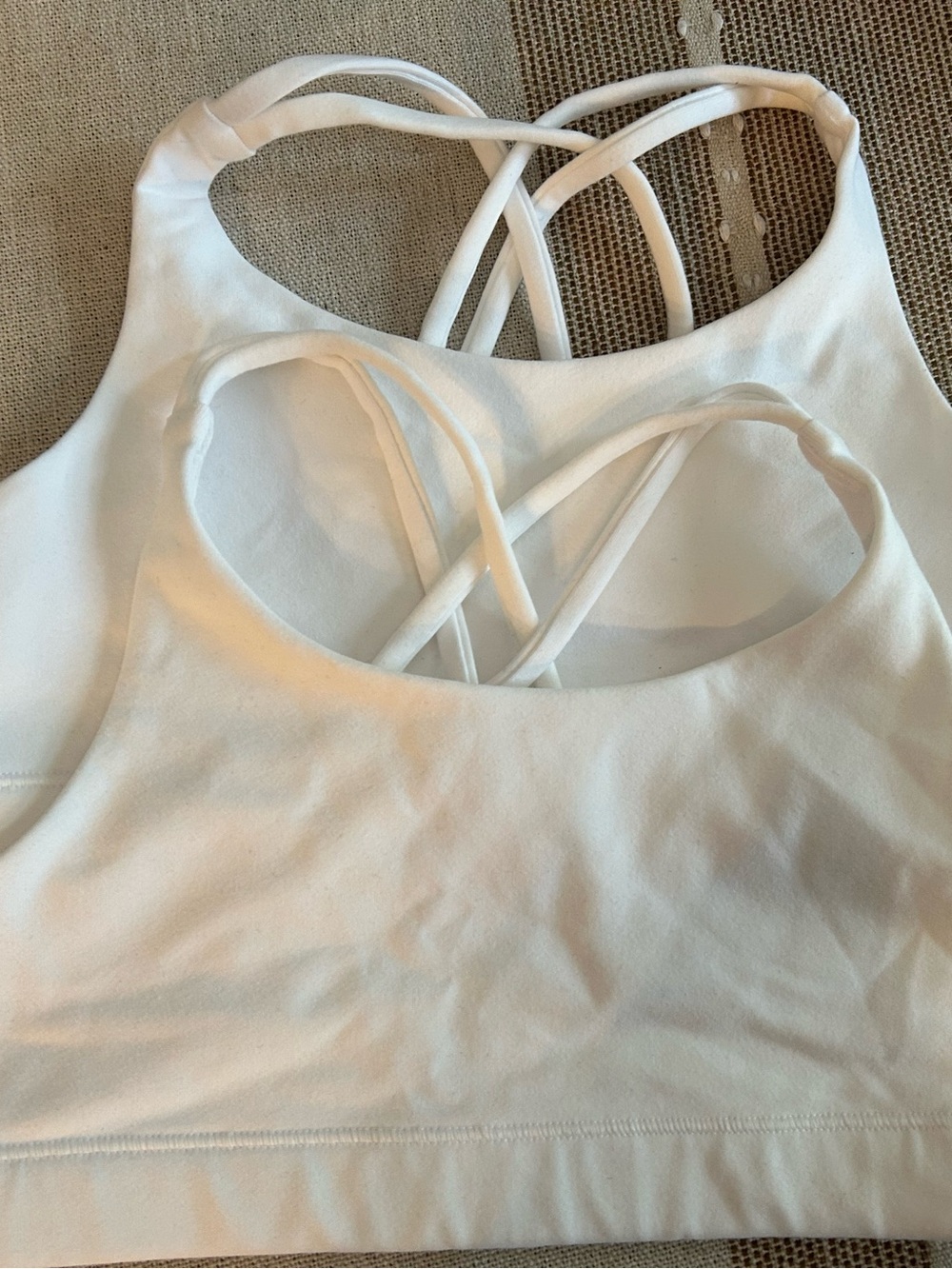 Athleta Girl Upbeat Sports Bras, lot of 2, white, NWOT, Size M/8-10